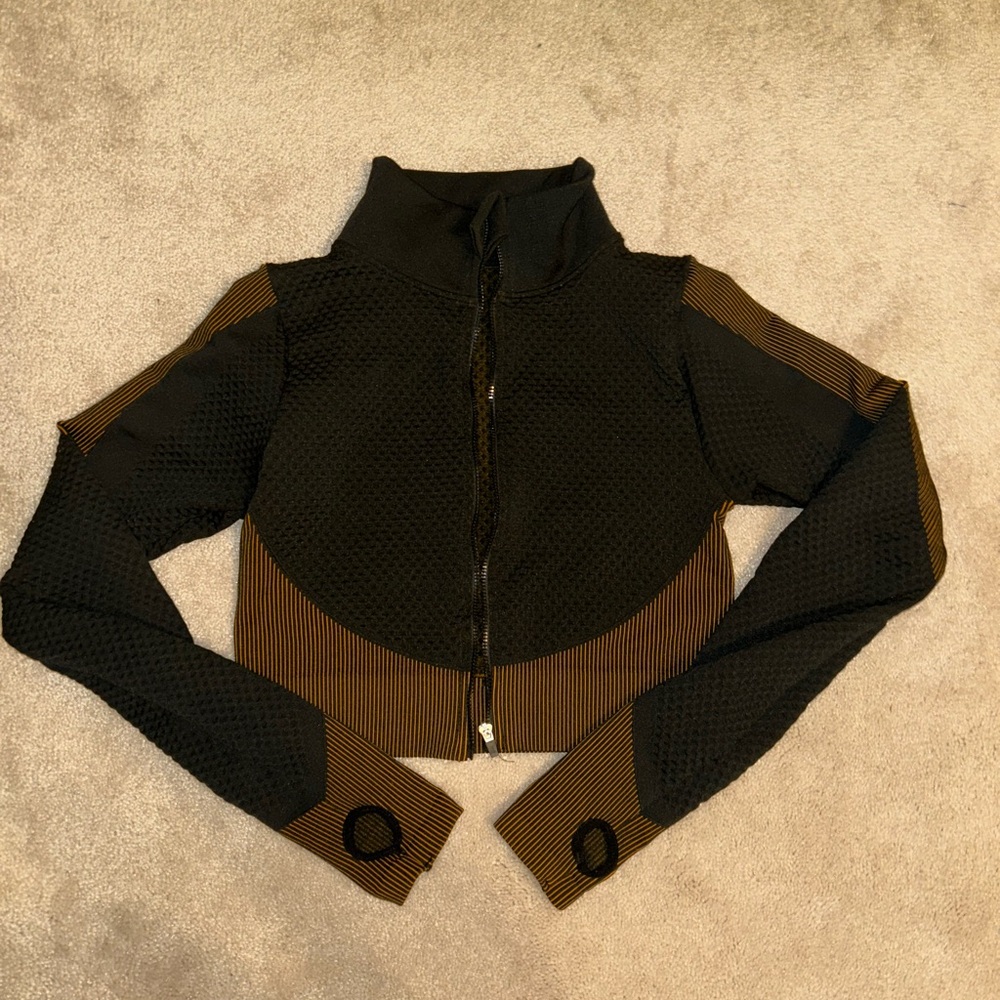 Black and Orange/Brown Cropped Jacket